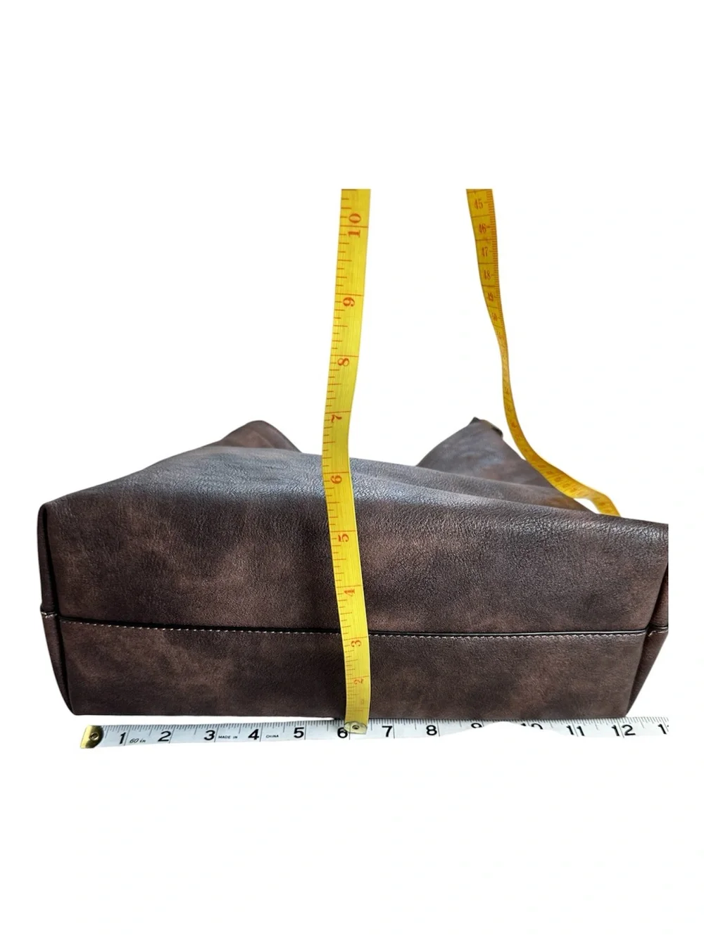 CLUCl Hobo Bag with Matching Cosmetic Pouch Vegan Leather V Design Designer Tote